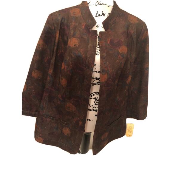 Kim Rogers‎ multicolor blended faux pockets long sleeve open blazer jacket 22W - Picture 3 of 8